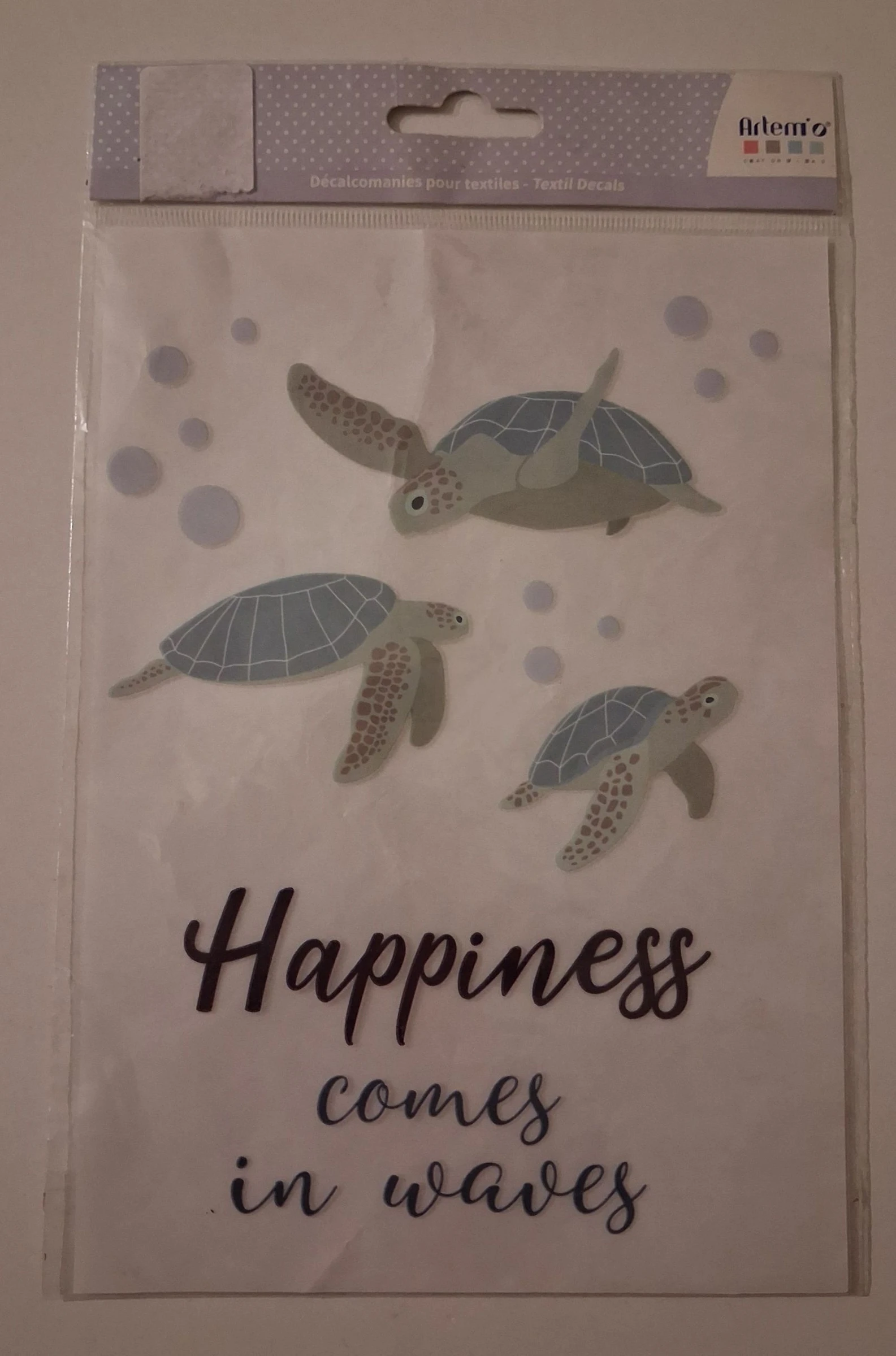 Tortues en décalcomanie pour textiles